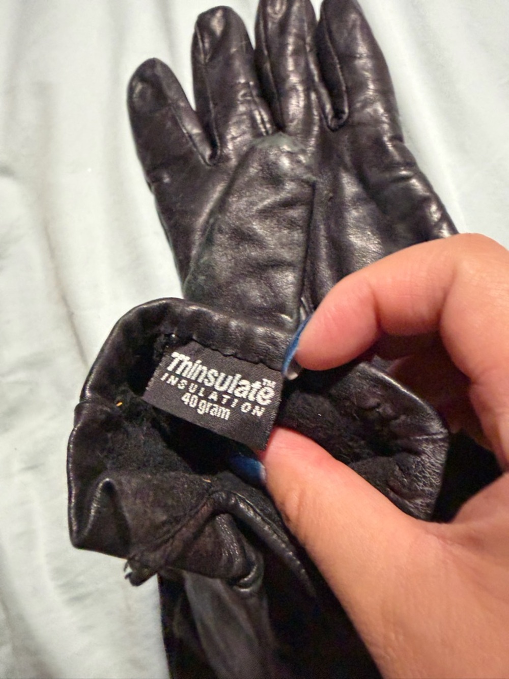 🌧️3M Thinsulate Black Leather Gloves - Picture 5 of 6